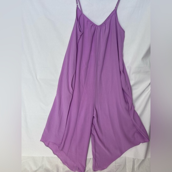 ODDY Pants - Lavender Purple Flowing Spaghetti Strap Jumpsuit 2X